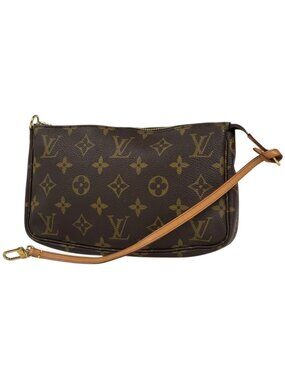 Louis Vuitton Pochette Makeup Cosmetics Pouch Monogram Brown